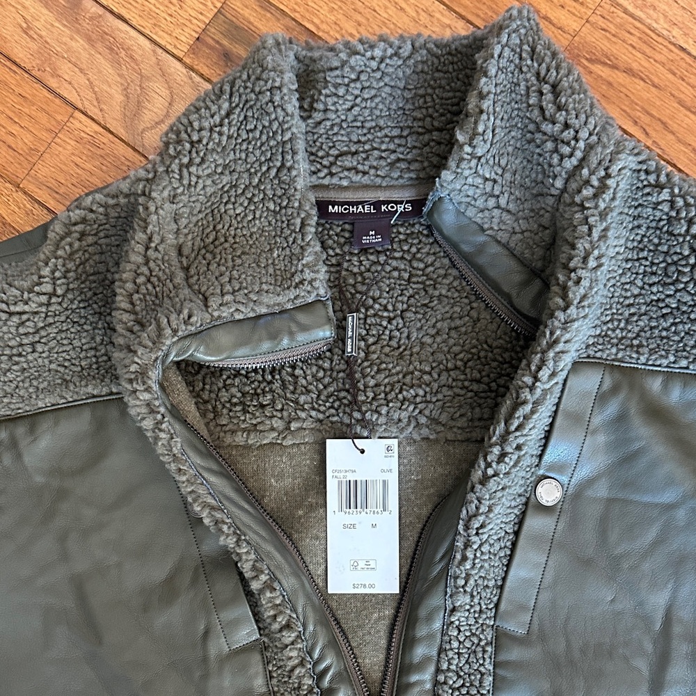 Michael Kors  Green Sherpa Jacket - Picture 2 of 2